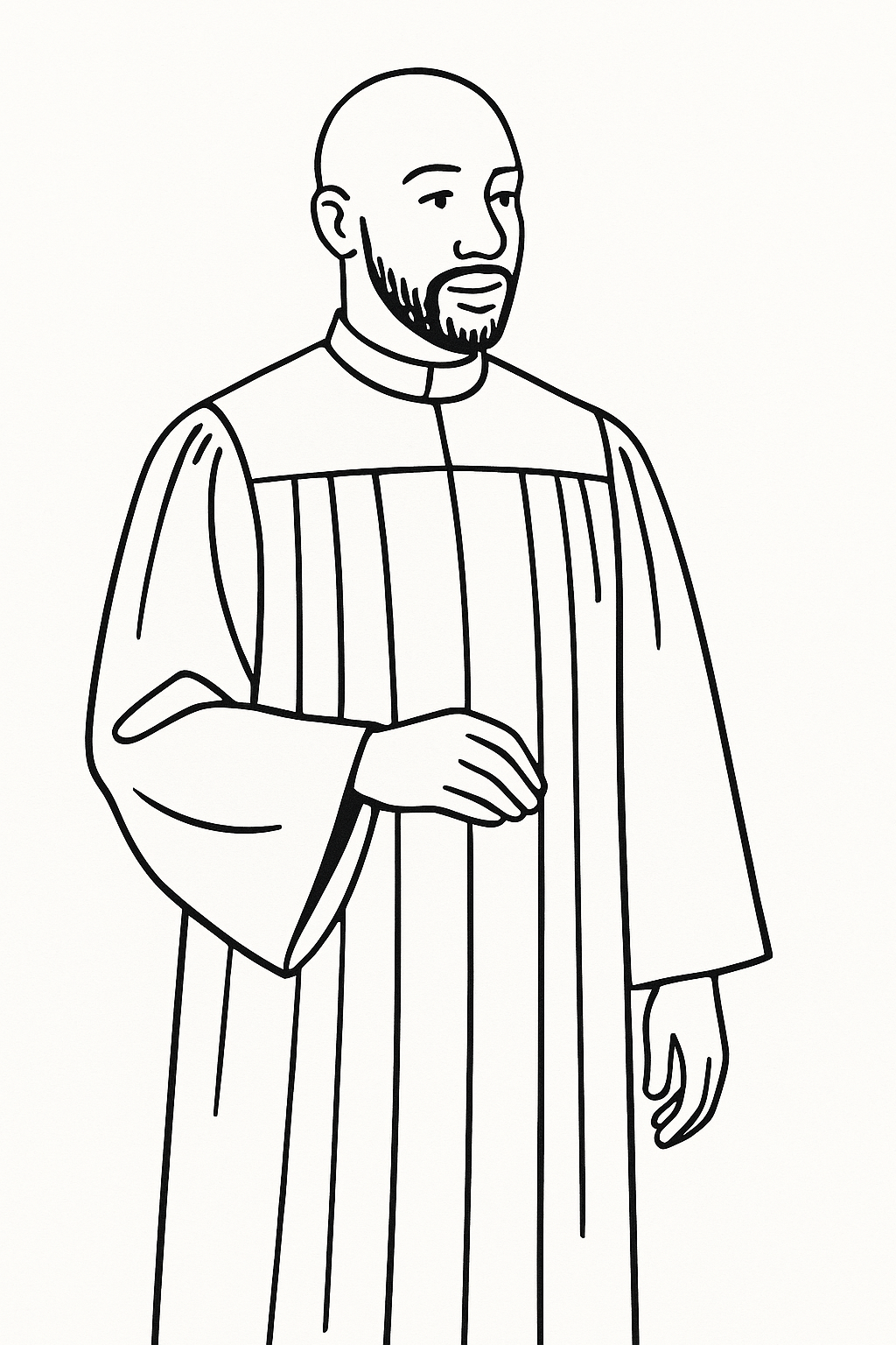 Illustratioin of a pastor wearing a robe.